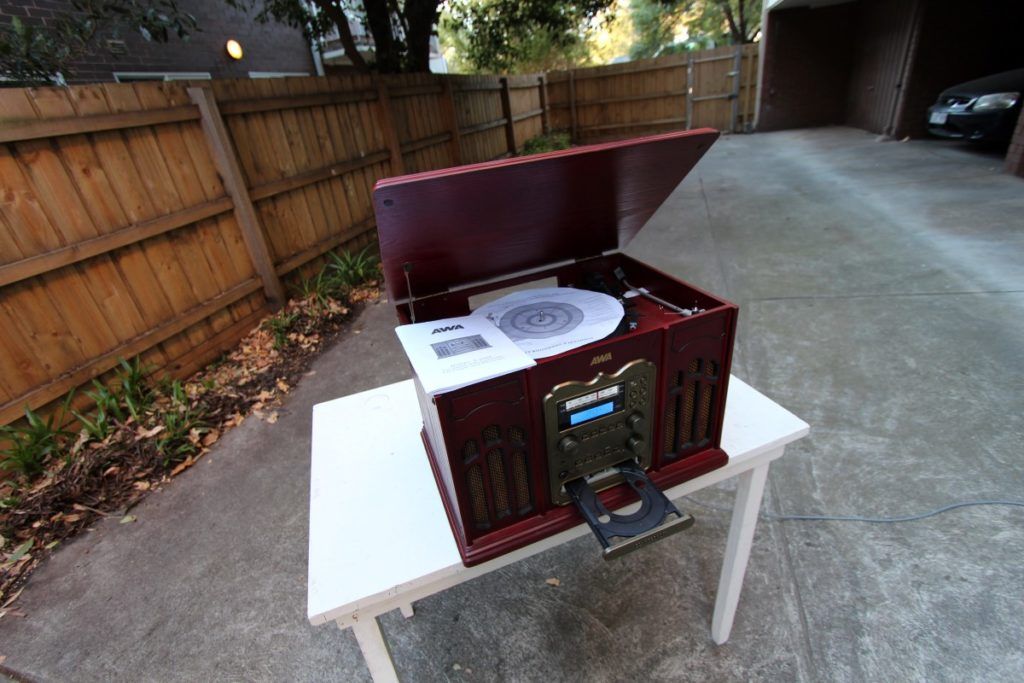 awa turntable with cassette cd player and recorder